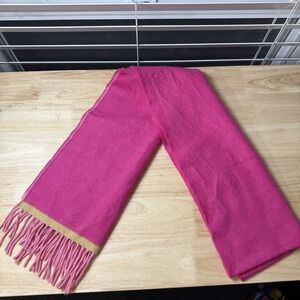 Drake's Lambswool Brushed Knit Twisted Fringe Scotland Made Winter Warm Scarf